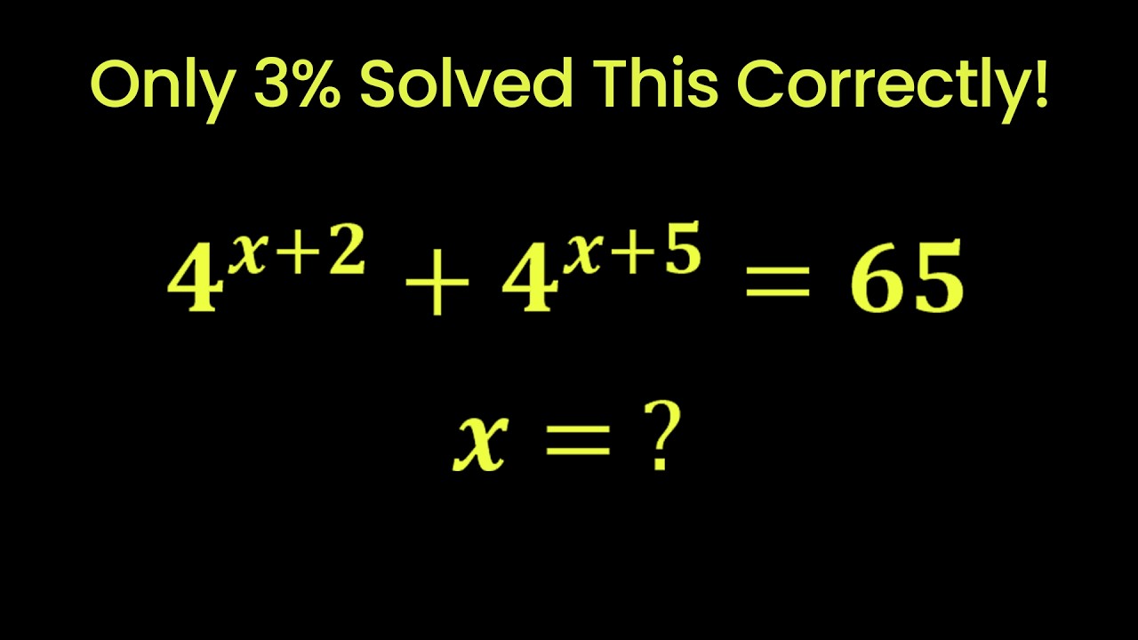 How Fast Can You Solve This Tricky Exponential Question? - YouTube