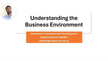 RMIT University: Understanding the Business Environment Assessment 3 -    Presentation