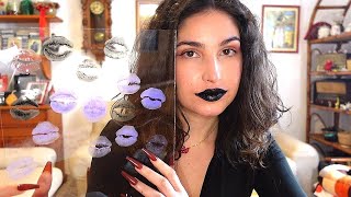 Asmr Black And Purple Lipsticks Gl Kiss Long Nails Tapping