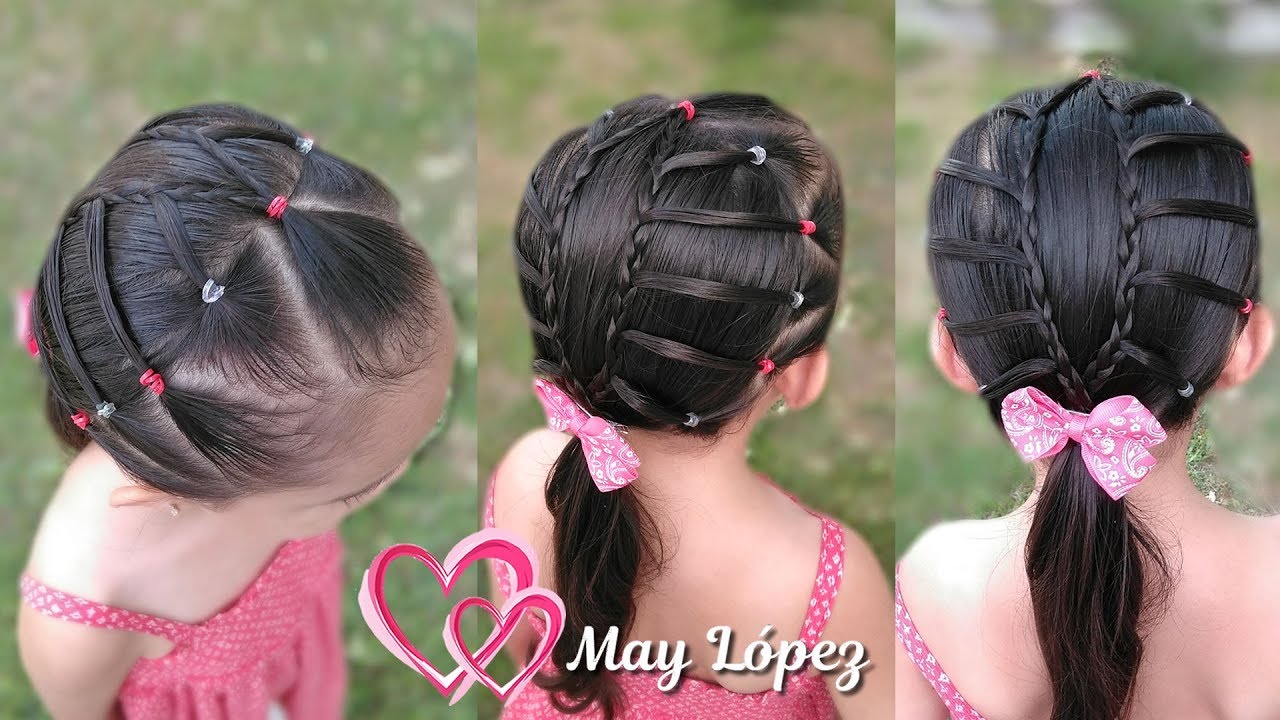 Peinado Elegante para NIÑAS con poco cabello | May Lopez - YouTube