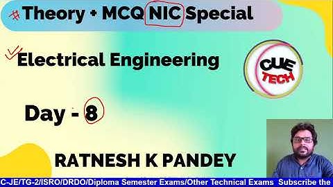 Day 8 NIELIT (N.I.C.) Electrical Engineering Mesh Analysis & Super Mesh Concept)  By Ratnesh Sir