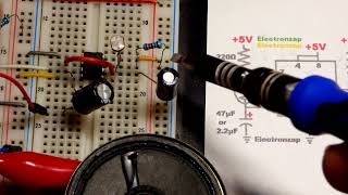 Light dependent resistor LDR astable 555 timer with speaker circuit learning electronics lesson 0064