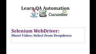 Short Video: How to Select Value from Dropdown in Selenium
