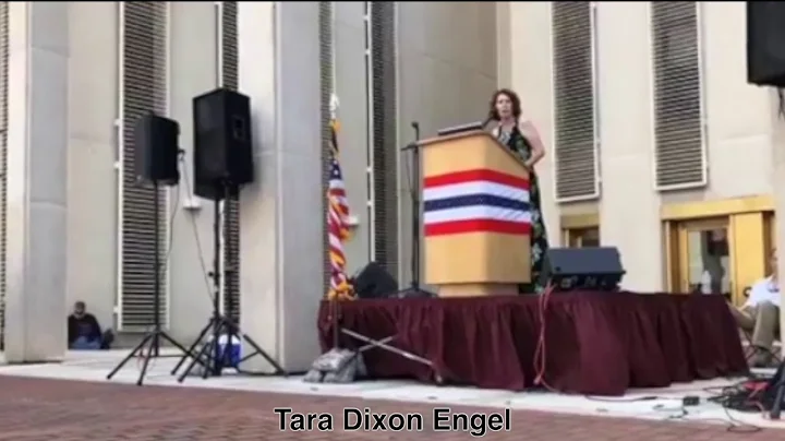 Tara Dixon Engel speaking at pro gun rally, July 2...