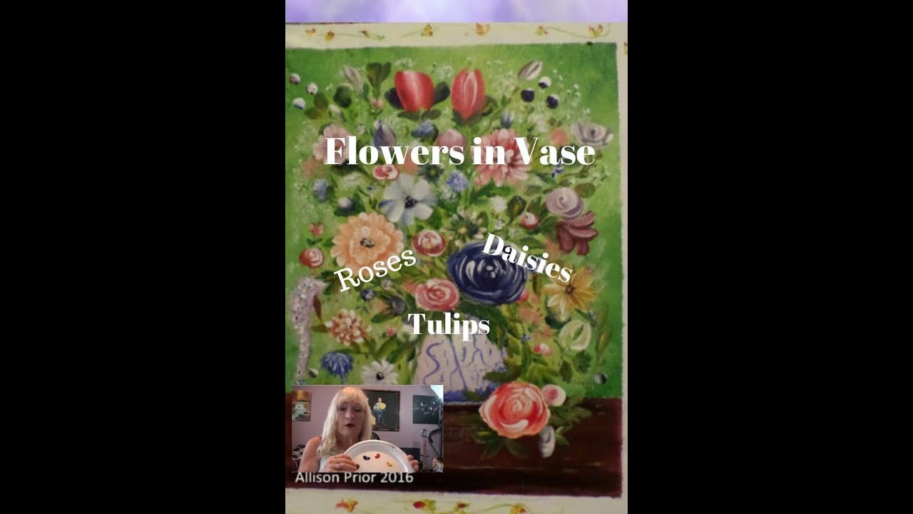 How to paint Flowers in a VASE Acrylic Painting for Beginners and New ...