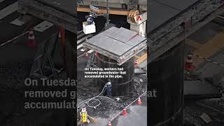 Investigations ongoing after giant pipe emerges from Osaka road