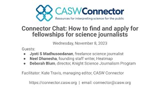 Connector Chat: How to find and apply for fellowships for science journalists