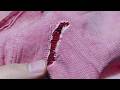 Magic stitches to fix a complicated hole in your shirt yourself / an innovative and amazing solution