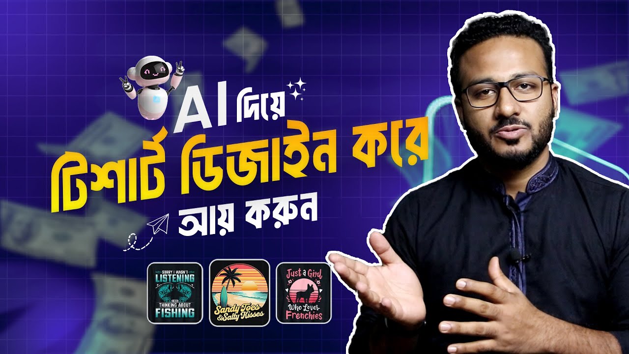 ডিজাইন না জানলেও AI দিয়ে T-Shirt ডিজাইন করে ইনকাম করুন | POD T-Shirt Business with AI