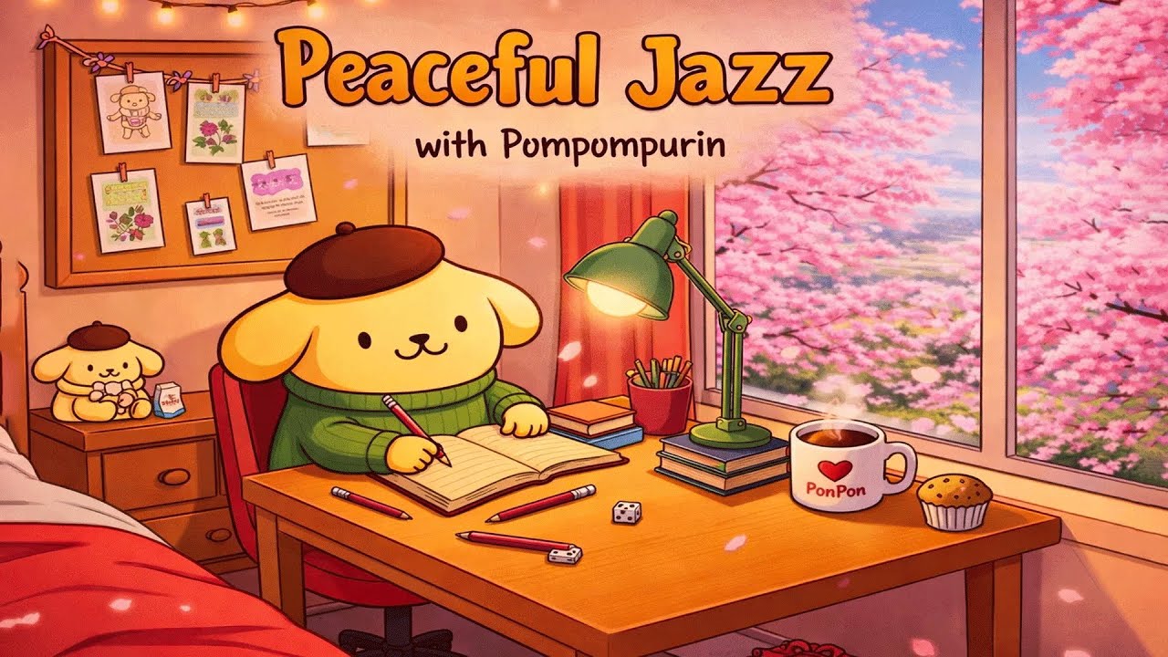 Peaceful Café Jazz 🌸 Soft Sakura Sounds for Study & Deep Focus