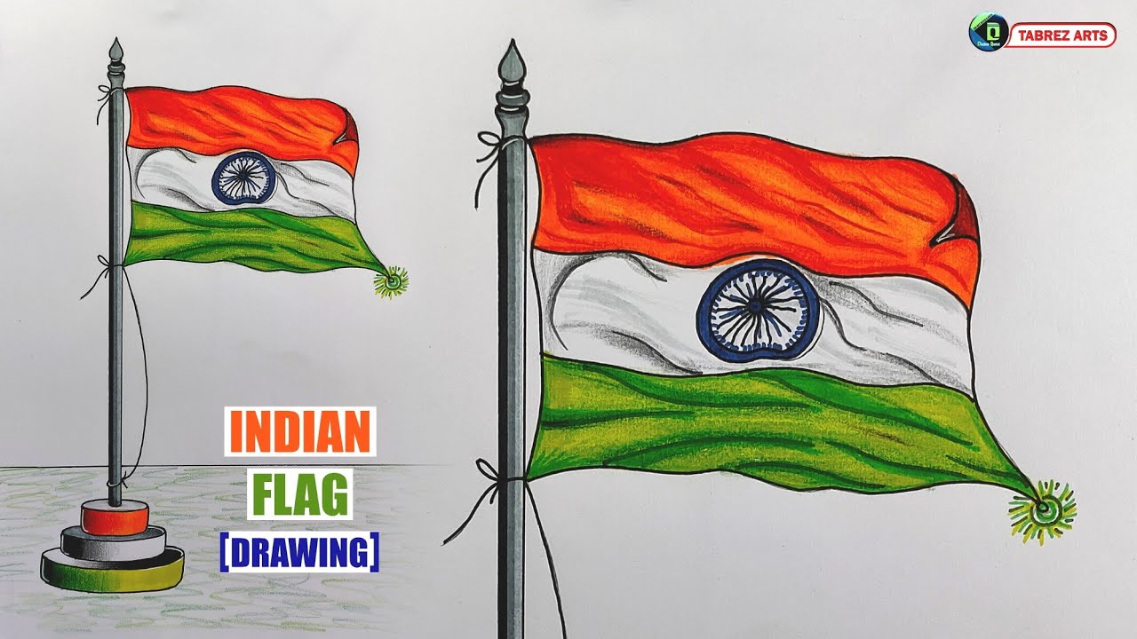 Indian Flag Drawing Very Easy | How to Draw Indian National Flag for  Beginners| Republic Day Drawing - YouTube