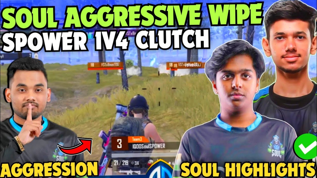 iQOOSouL Aggressive Wipes 😳 SouL SPOWER Back To Back 1v4 Clutch 🔥 Team ...