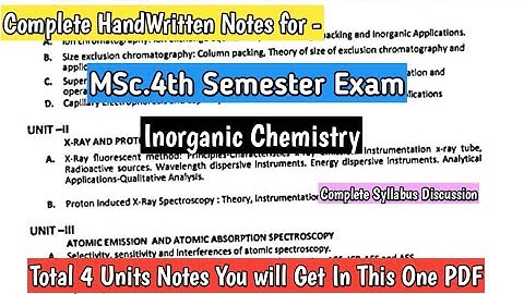MSc.4th Sem INORGANIC CHEMISTRY complete handmade notes | Detailed Syllabus Discussion #mscnotes