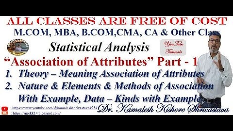 ASSOCIATION OF ATTRIBUTES PART - 1, M.COM/MBA/B.COM/CA/CMA & OTHER CLASS