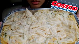 ASMR EATING ???  CHEESY ALFREDO PASTA COSTCO REAL SOUND CAR MUKBANG WHISPERING TWILIGHT SHOW