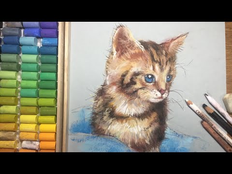 パステル画に挑戦！-子猫を描こう- #cat #cats #kitten #pastel