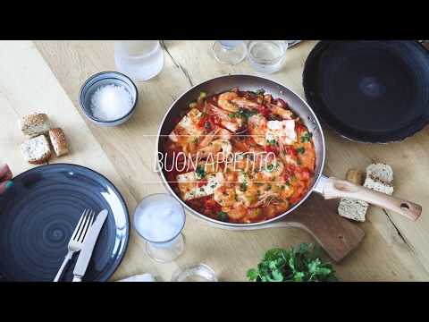 Spicy Prawns Saganaki (with feta & ouzo) by Cucina Caruso