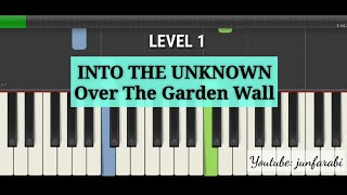 Video thumbnail of "piano lesson into the Unknown - over the garden wall piano easy level 1"