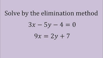 Ex 3.4 Q1 (iii) Solve linear equations 3x - 5y - 4 = 0 and 9x = 2y + 7 by elimination method 10th