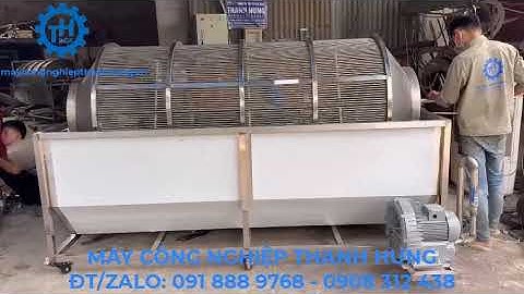 MÁY RỬA QUẢ SẤU, TRÁI SẤU DẠNG LỒNG QUAY - MÁY RỬA CỦ QUẢ, NÔNG SẢN, THỰC PHẨM LỒNG XOAY - GIÁ XƯỞNG