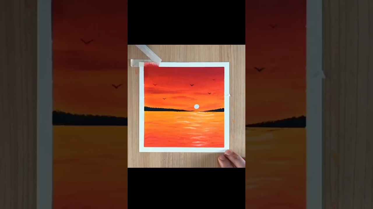 Como pintar uma paisagem linda com giz pastel #gizpastel  #riqstencil
