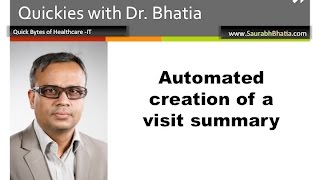 Creating automated Visit Summary from EMR