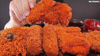 ASMR MUKBANG | Spicy Fried Chicken &amp; Fire Noodles &amp; Cheese Pork Cutlet EATING 불닭볶음면 치즈롤까스 &amp; 치킨 먹방!