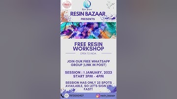 RESIN BAZAAR Free Beginner Resin Workshop on Resin Clock 1st Jan,23 New Year Day