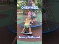 Spinning kids on the merry go round with a OneWheel #playground #crash