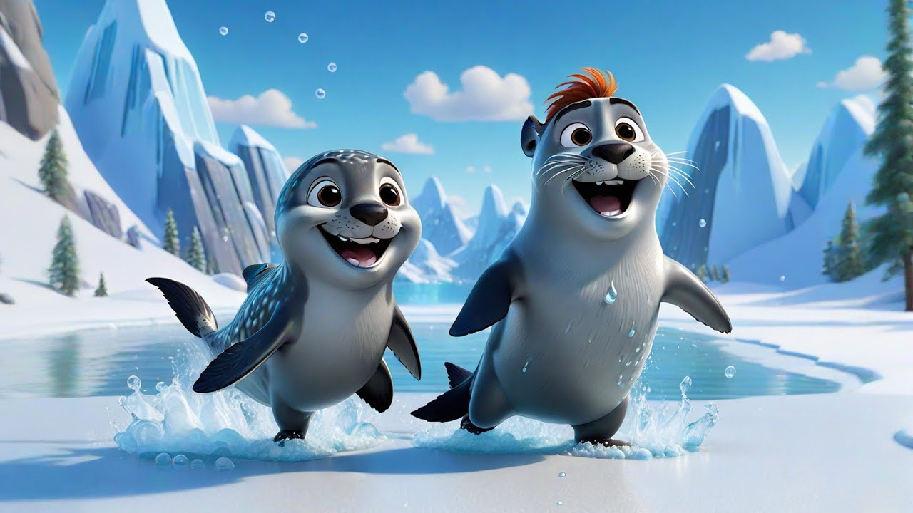 Four Singing Seals Dance on Ice | Seal Song for Kids | Fun Nursery Rhymes and Baby Songs