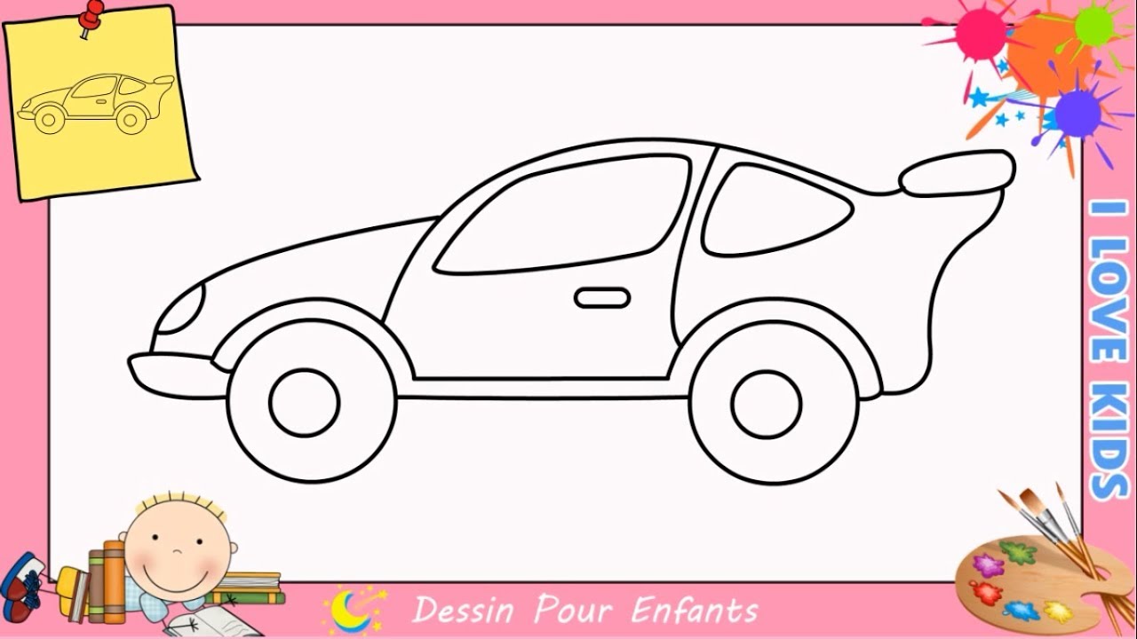 Comment dessiner une voiture FACILEMENT etape par etape pour ENFANTS 7 ...