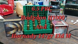 Hodgdon H1000 And Hornady 147Gr Eld M 0N Savage 110 Tactical 6.5 Prc