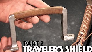 How to make the Traveler&#39;s Shield Pt2 Leather Wrapped Stitched Handle | Breath of the Wild