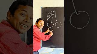 Cherry fruit drawing with idea #viral #howto #art #draw #trending #kids #tutorial #shortvideo