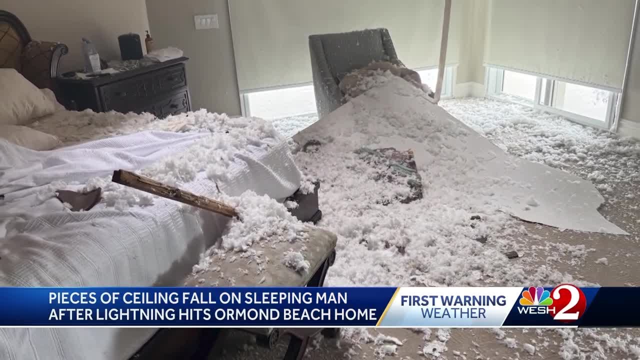 Lightning strikes the bedroom of an Ormond Beach man while he was napping