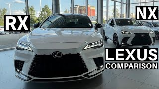 2024-2026 LEXUS RX VS NX COMPARISON WHITE ON BLACK F-SPORT, 4K VIDEO
