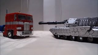 Transformers G1 Stop Motion test Mp10 Optimus prime vs LG13 Megatron
