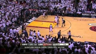 Chris Bosh 2 crucial blocks VS Spurs (2013 NBA Finals.Game 6)