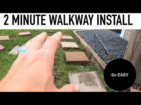 2 Minute Paver Walkway Install |Temporary Walkway