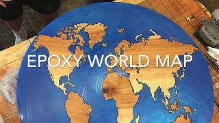 Epoxy/Wood World Map