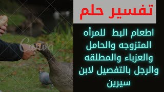 تفسير رؤيه اطعام البط  للمرأه المتزوجه والحامل والعزباء والمطلقه والرجل بالتفصيل لابن سيرين