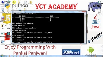 Oracle in Hindi By Pankaj Panjwani #7 | delete command