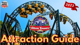 Alton Towers ATTRACTION GUIDE  All Rides & Shows  2023  UK