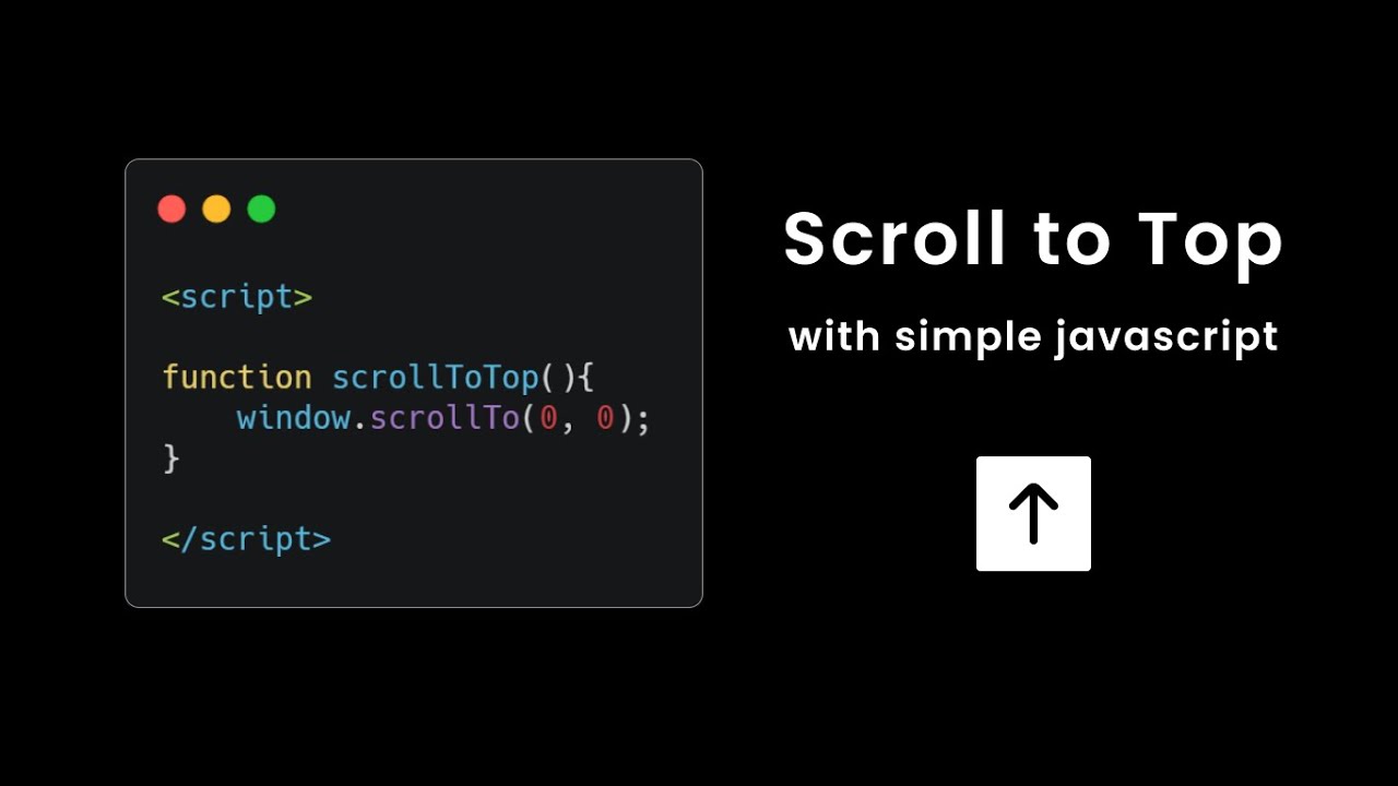 Scroll To Button To Top) Using Simple JAVASCRIPT | Click to Scroll Top | CSS Smooth Scroll - YouTube