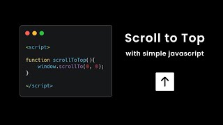 scroll to top button (back to top) using simple javascript | click to scroll top | css smooth scroll