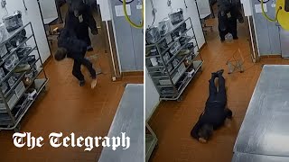 video: Watch: Bear attacks security guard in luxury Aspen resort kitchen