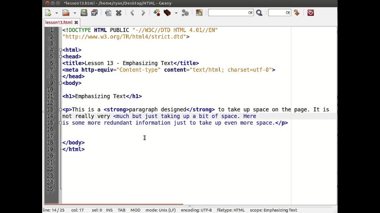lesson 13 - emphasizing text | HTML Full Course