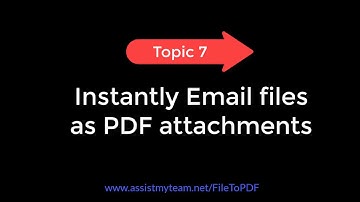 Topic 7: Instantly email files as PDF attachments (PDF Converter)