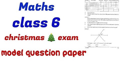 class 6 maths christmas exam question paper 2024 answer key #class6_maths_secondtermexam_2024