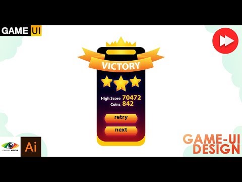 Creating super easy victory screen game UI design (Mobile game design speed art)